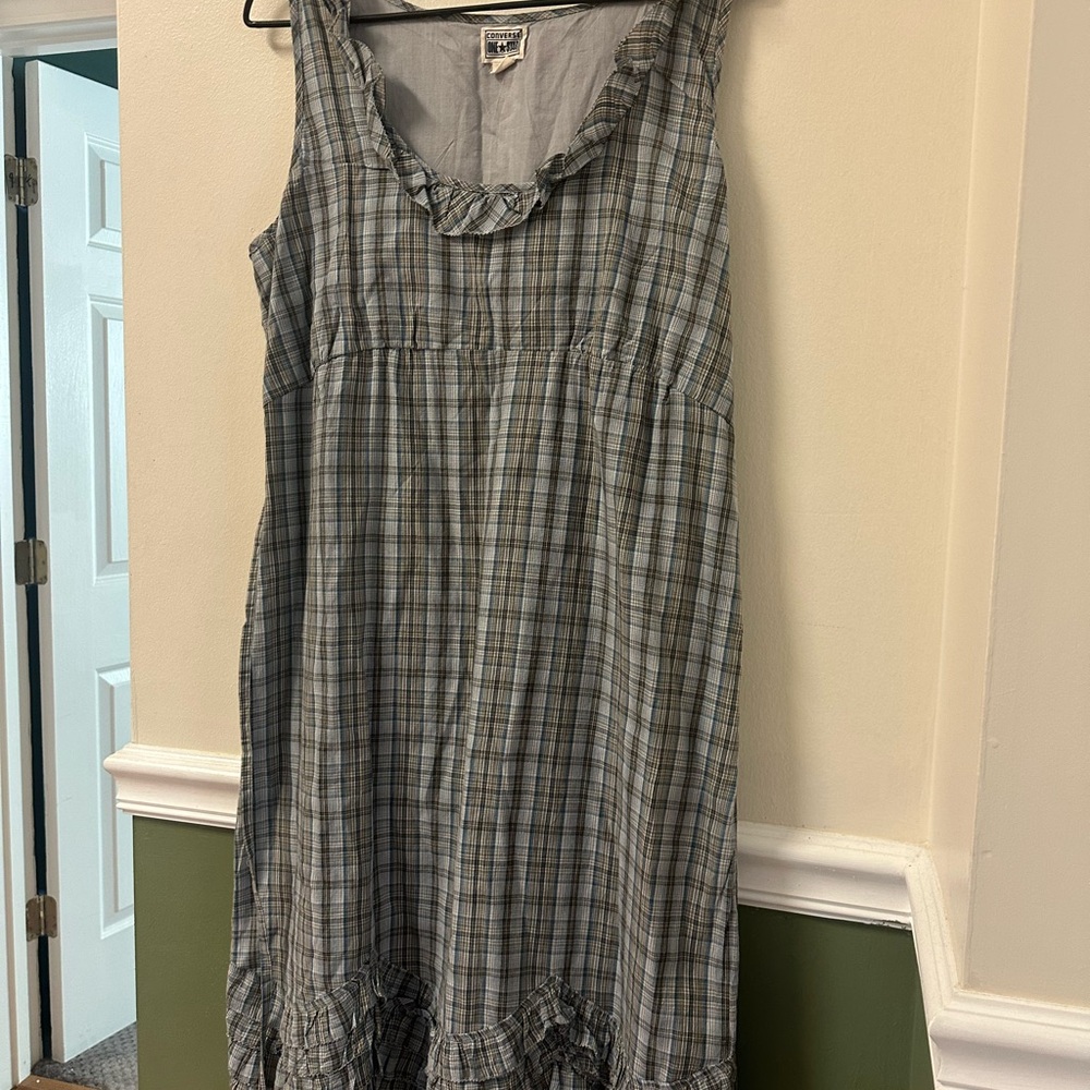 Plaid Converse Dress (gray, blue, brown)